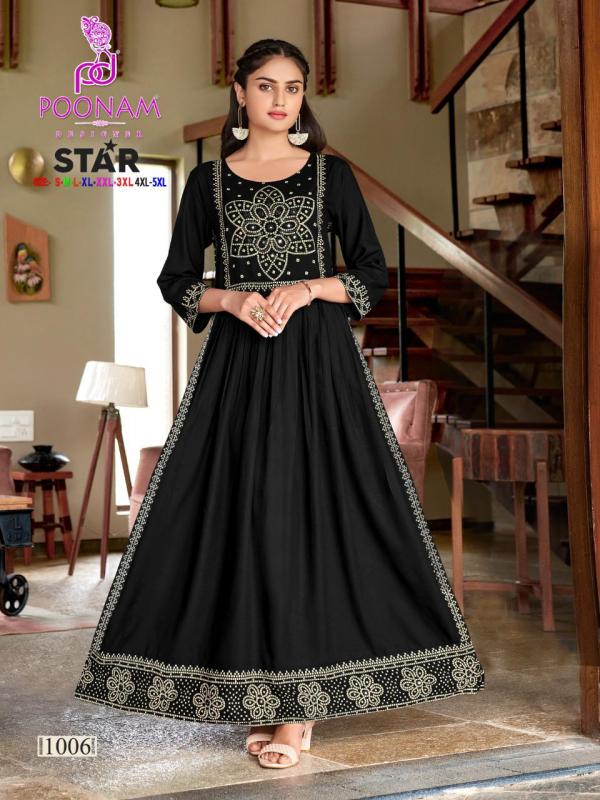 Poonam Star Designer Nayara Cut Long Anarkali Kurti Collection